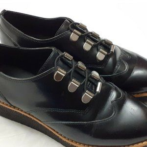 Rebecca Minkoff Black Patent Leather Oxfords Shoes